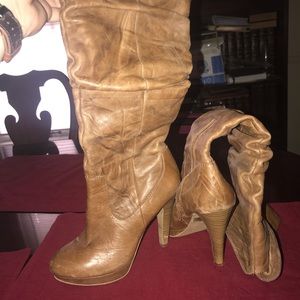 Jessica Simpson distressed Knee high boots